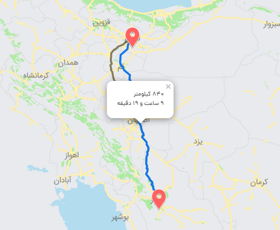 تهران شیراز با اتوبوس